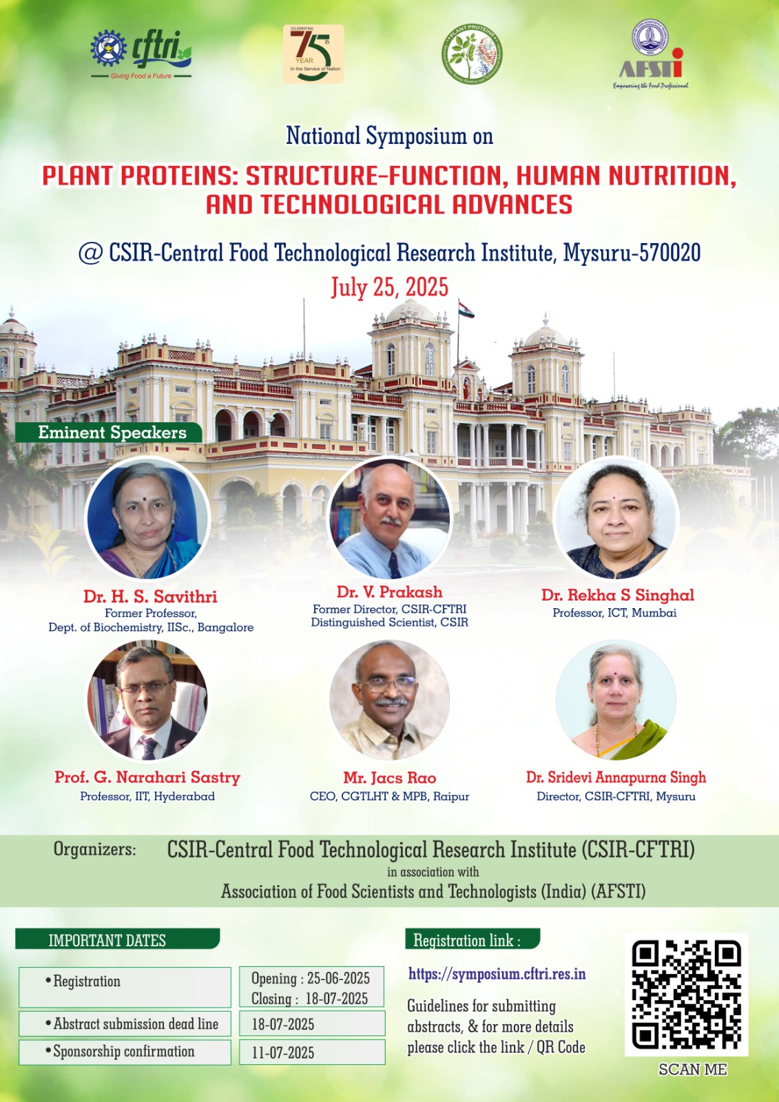 National Symposium on Plant Proteins: Structure-Function, Human Nutrition & Technological Advances