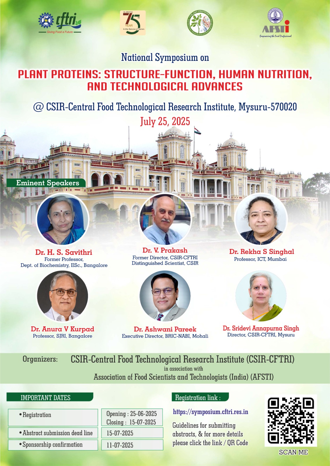National Symposium on Plant Proteins: Structure-Function, Human Nutrition & Technological Advances