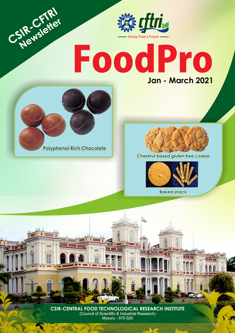 Cover of FoodPro, the CSIR-CFTRI newsletter, January-March 2021