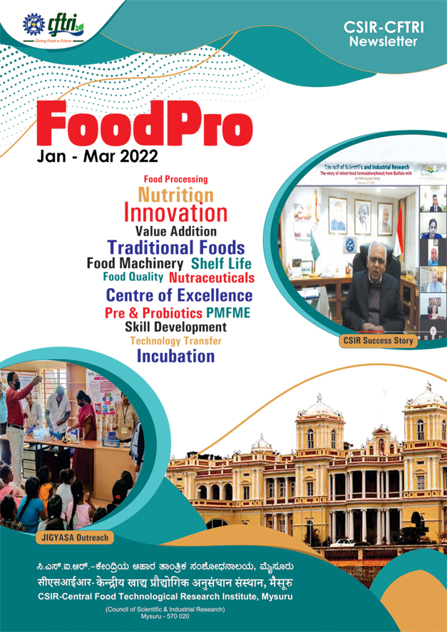 Cover of FoodPro, the CSIR-CFTRI newsletter, January-March 2022